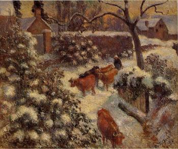 Camille Pissarro : Snow Effect in Montfoucault